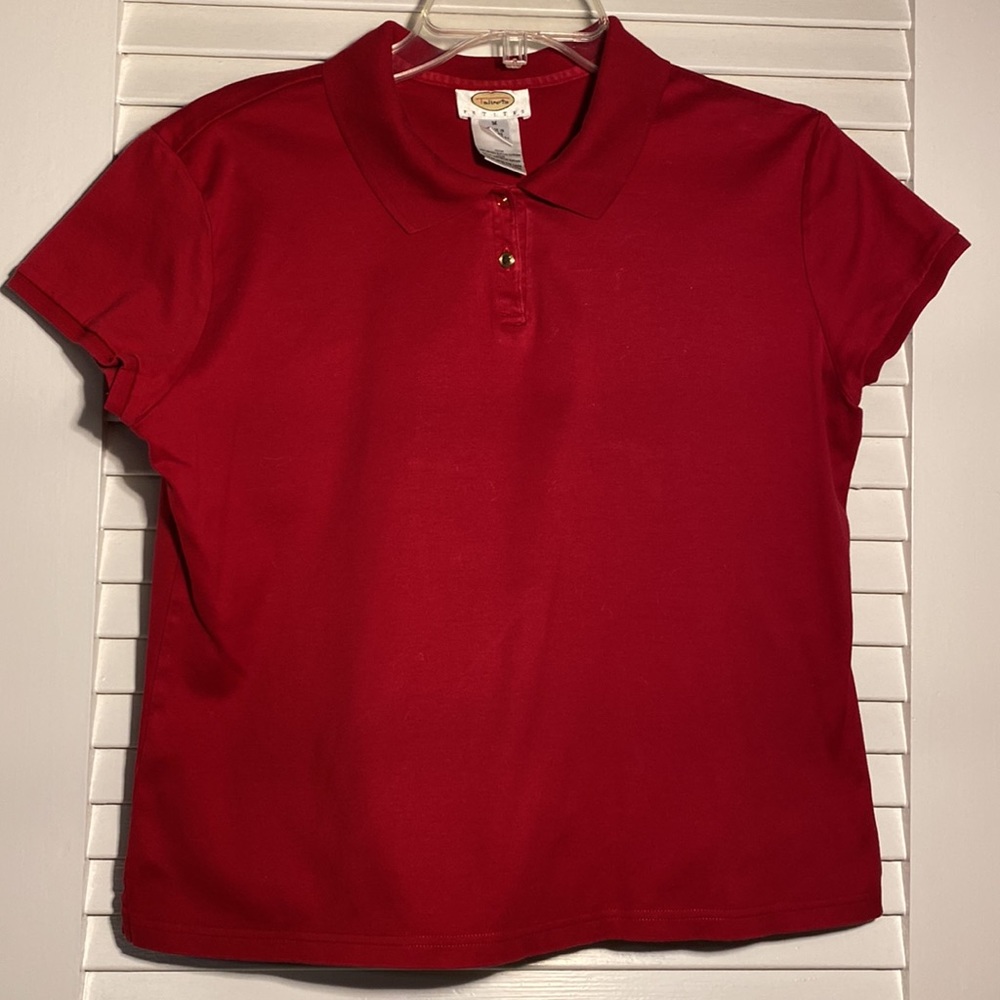 Talbots PM red polo, mercerized supima cotton